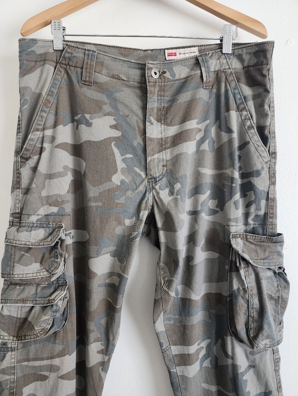 Wrangler Mens Camo Cargo Pants 36x32 Regular Taper Camouflage Stretch Utility - Picture 6 of 11